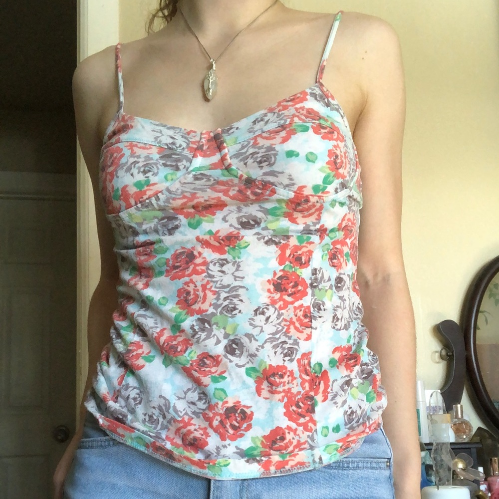 🌸 Cute Floral Tank Top, Summer Spring Tops, Flowers Feminine Comfortable C&S